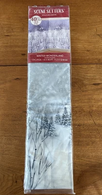 Scene Setters Room Roll Winter Wonderland 40 ft x 4 ft. Indoor Outdoor 1 Pc - Image 1 of 4