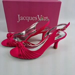 NEW Jacques Vert RUBY ROSE Pink Satin Shoes uk 6 eur 39 wedding party boxed - Picture 1 of 8