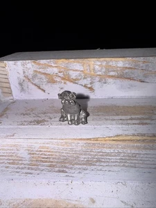 Vintage Pewter Bulldog Miniature Figurine 1/2” - Picture 1 of 2