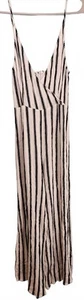Forever 21 Women's White & Black Striped Sleeveless Wide Leg Jumpsuit Medium - Picture 1 of 9