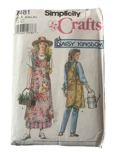 Simplicity 7481 Daisy Kingdom Back Wrap Aprons 2 Lengths Sizes Small - XL UNCUT - Bild 1 von 2