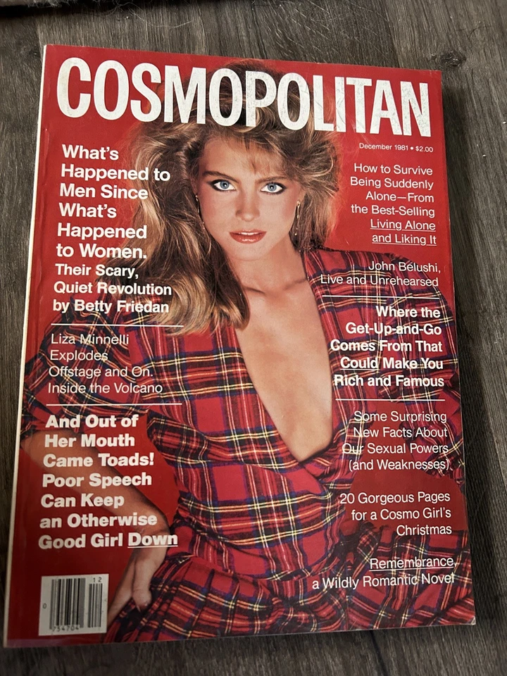COSMOPOLITAN MAGAZINE DECEMBER 1981 KIM ALEXIS JOHN BELUSHI SCAVULLO Foto 1 de 3