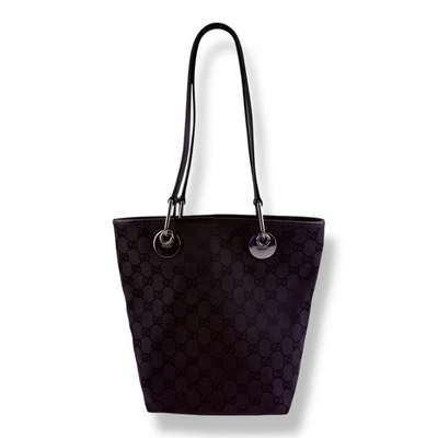 Gucci GG Black Canvas Tote Bag - Image 1 of 4