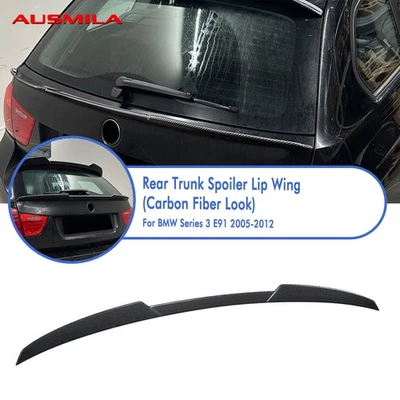Rear Trunk Middle Spoiler Splitter Wing Kit Decor For BMW 3 Series E91 2005-2012 - image 1 of 4