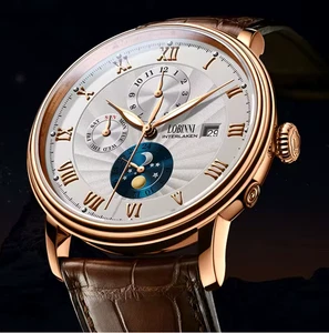 LOBINNI Men Watches Luxury Automatic Mechanical Moon Phase Watch For Men - Picture 1 of 5