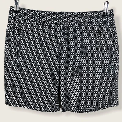 Calvin Klein Geo Print Walking Shorts Flat Front Black White 7" Inseam Size 2 - Image 1 of 4