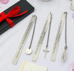 Custom Engraved Metal Bookmark – Personalized Wedding Favor, Guest Gift - Picture 1 of 6