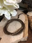4. CHAN LUU Yellow 925 Sterling Silver Faceted Beads Brown Leather Wrap Bracelet