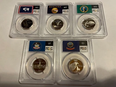 2007 S CLAD SET PROOF STATE QUARTERS PCGS PR69DCAM FLAG LABEL - Image 1 of 4