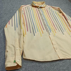 ETON Mens Shirt Size L 42 16.5 Slim Fit Button-Up Plane Contrail Print 16 1/2 - Picture 1 of 15