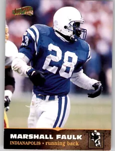 1996 marcador Marshall Faulk NFL PWE tarjeta base Colts #129 - Imagen 1 de 2