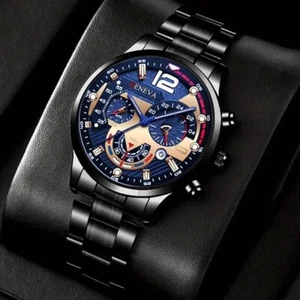Fashion Mens Sports Watch Luxury Stainless Steel Quartz Calendar Free Shipping - Picture 1 of 5