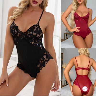 Lingerie Sexy En Dentelle Pour Femme Vêtements De Nuit Corset Nuisette Sous- / - Bild 1 von 4