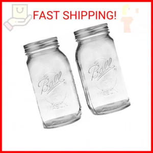 Ball Regular Mouth 32-Ounces Mason Jar with Lids and Bands, Clear,(Pack Of 2) - Picture 1 of 2
