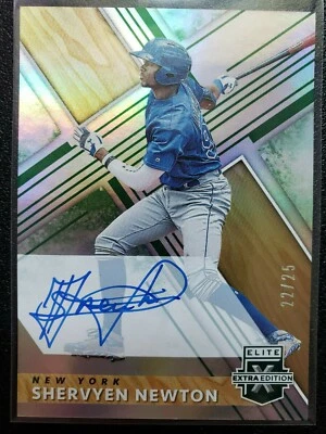 2019 Elite Extra Edition SHERVYEN NEWTON Green Auto /25 NEW YORK METS - Image 1 of 3
