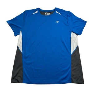 New Balance Running Shirt Mens XXL 2XL Blue Grey Wicking Oversized Polyester - Foto 1 di 11