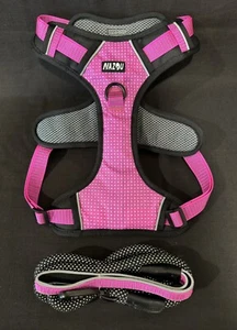 Nazou Hundegeschirr und Leine rosa, verstellbar, Griff, gepolstert Größe M Neu - Bild 1 von 14
