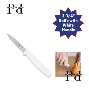 1 Paring Knife with White Handle / 3  1/4" Smooth Edge /  Commercial Kitchen - Picture 1 of 1
