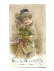 Tarjeta comercial vintage de pianos Ivers & Pond - Imagen 1 de 2