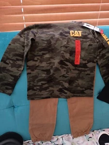 Boys Size 6 Cat Two-piece Set Long Sleeve Shirt Camo - Picture 1 of 3