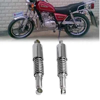 Amortiguadores traseros cromados moto 350mm suspensión muelle repuesto amortiguador Foto 1 de 4