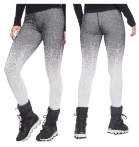 Athleta High Waisted Flurry Ombre Tights Ribbed Seamless Black/White Size Small - Picture 1 of 6