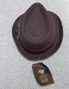 Peter Grimm Wool Felt Fedora Brown One Size NEW - Picture 1 of 5