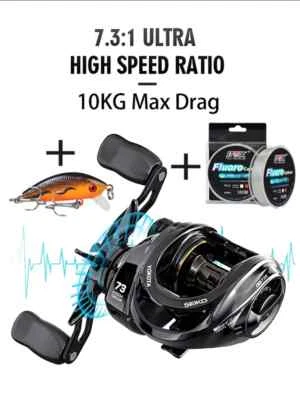 Novos molinetes de pesca ultra suaves 10 kg arrasto 17+1 BB 7.3:1 engrenagem de metal - Imagem 1 de 4