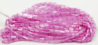 Medium Pink Satin Glass 1/4" Bugle Beads Czech Partial Hank 4 BPI Vintage NOS
