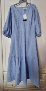 Marks and Spencers Autogramm bestickt Gürtel Puffärmel gefüttert Midikleid 20 - Bild 1 von 16