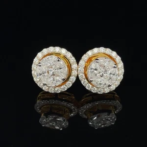 Elegante 10K Gold Ohrstecker | Marquise & Princess Fancy Cuts | Solitär Insp - Bild 1 von 5