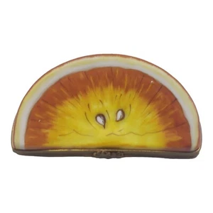 Limoges France Trinket Box Orange Slice Rochard Peint Main - Picture 1 of 9