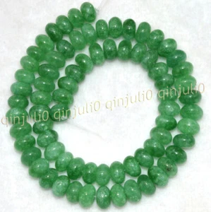 5x8mm Rondelle Green Jade Natural Gemstone Smooth Loose Beads 15'' Strand - Picture 1 of 4