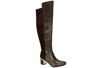DKNY Women's Cora Knee High Boots Nappa Leather Bark Brown Size 7.5 M - Picture 1 of 5