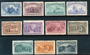USAstamps Unused US 1893 Columbian Expo Scott 230 -240 OG MHR SCV $1247 - Picture 1 of 2