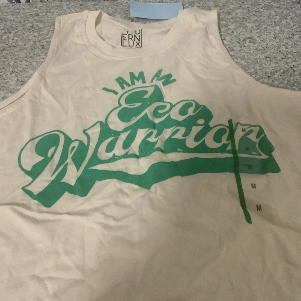 ️Modern Lux Women’s Eco Warrior Graphic Tank Top - OFF WHITE - Large