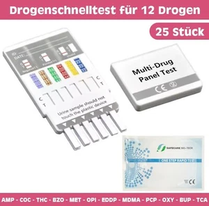 25x Drogentest Multi 12 - AMP COC THC BZO MET OPI EDDP MDMA PCP OXY BUP TCA - Bild 1 von 4