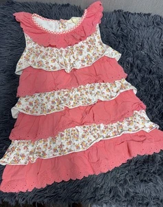 Matilda Jane Dress Girls 10 Floral Ruffle Tiered Sleeveless Spring Summer - Picture 1 of 6