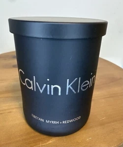 NEW Calvin Klein Tibetan Myrrh + Redwood Candle in Black Glass Lidded Rare *read - Bild 1 von 9