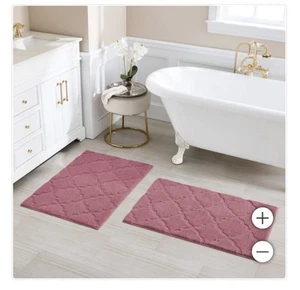 Charisma Drylon Bath Rugs, 2-pack Burgundy 24” W x 36” New Sealed *2 Pack* - Picture 1 of 5