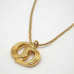 Authentic Christian Dior CD logo Necklace metal[Used] - Picture 1 of 7
