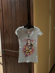Ed Hardy Powder Blue V-Neck Tee with Death or Glory Graphics NWT- M - Picture 1 of 8