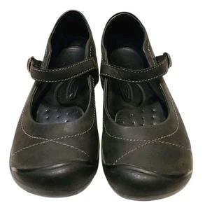 Keen Damenschuhe 7 Weite Presidio II Mary Jane schwarze bequeme Leder-Flats gebraucht, in einwandfreiem Zustand  - Bild 1 von 10