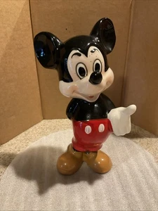 Vintage Walt Disney Productions Mickey Mouse Glazed Ceramic Figurine Japan EUC - Picture 1 of 2