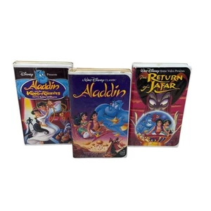 Disney Lot of 3 VHS Tapes Aladdin Return of Jafar King of Thieves Walt Disney - Picture 1 of 9
