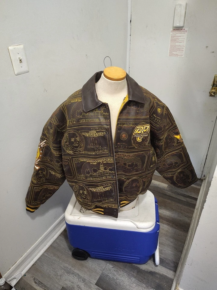 Chaqueta de cuero azul crudo Foto 1 de 3