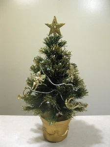 Vtg Avon Magical 18" Fiber Optic Christmas Tree w/ Plastic Ornaments READ - Picture 1 of 17