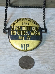 Vintage Pinback Button Hydroplane Uboat Racing Tri Cities Washington VIP APBA - Bild 1 von 2