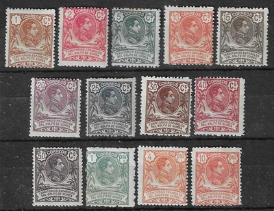 SPANISH GUINEA, 1909, complete set of 13 Alfonso XIII, mint Scott #85-97 - Image 1 of 2