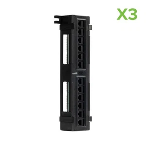 3 X 12-port Cat5e UTP LAN Mini patch panel w/surface wall mount bracket - Afbeelding 1 van 3